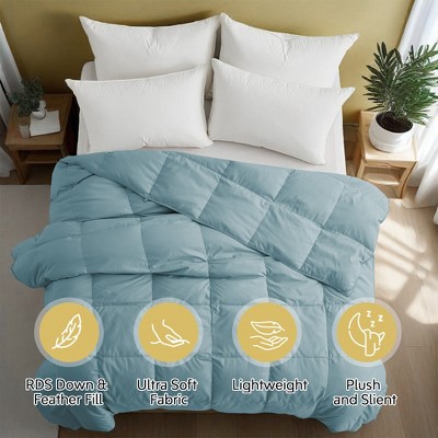 Peace Nest White Goose Down Comforter - Ultra Soft  Noiseless 360 Thread Count Fabric, Lightweight & Medium Weight for All Season