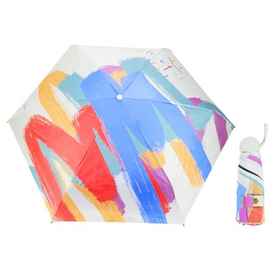 Unique Bargains Compact Umbrella Windproof Folding Lightweight for Travel
