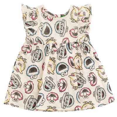 Sesame Street Baby Girls Cotton Gauze Matching Family Dress Newborn to Infant