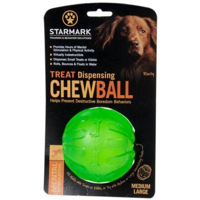 StarMark Treat Dispensing Chew Ball Dog Toy - Medium