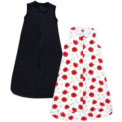 Hudson Baby Infant Girls Interlock Cotton Sleeveless Sleeping Bag, Poppy Daisy