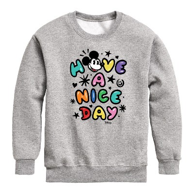 Boys' - Disney - Mickey Mouse Graphic Long Sleeve Fleece Sweatshirt
