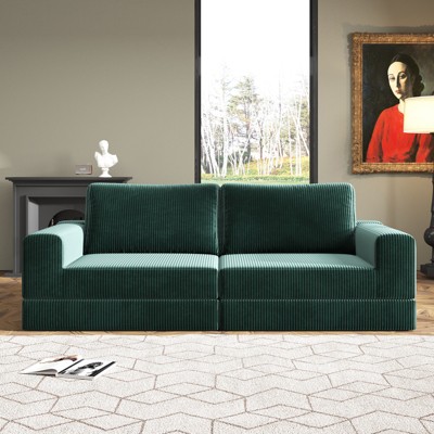 SYFERLORY Convertible 2-Seater Modular Sofa Bed £¬Corduroy Fabric for Living Room