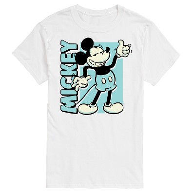 Men's - Disney - Mickey Light Blue Vintage Short Sleeve Graphic T-Shirt