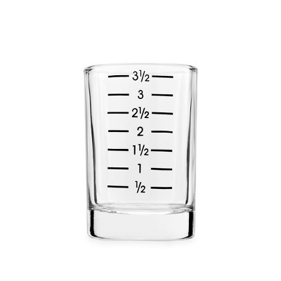 True Slam Tall glass shot Glasses, Prinked Half oz. Measurements for Cocktails, Bar Accessory Cups, Party Shot Cups, 4oz