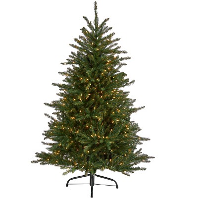 Nearly Natural 5-ft Napa Valley Fir Artificial Christmas Tree with 350 Clear Lights and 1107 Bendable Branches