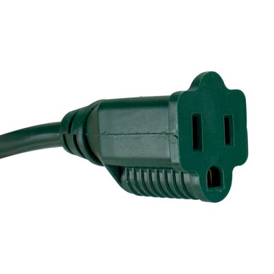 Northlight Three-Prong Outdoor Extension Power Cord with End Connector -100' - Green