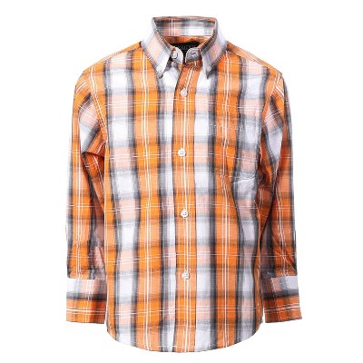 Gioberti Boy's Long Sleeve Button Down Plaid Checkered Shirt