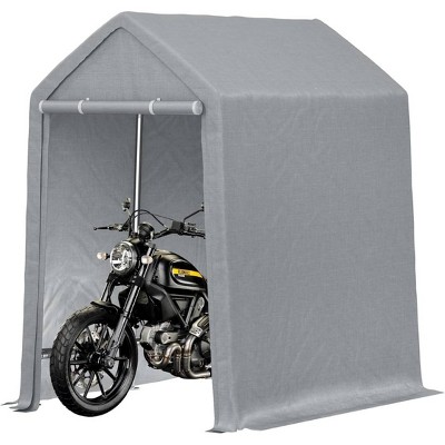 GustoWave 6x8 FT Outdoor Storage Shed Carport Canopy, Portable Garage for Motorcycle, Garden Tools