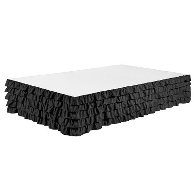 Legacy Decor Bed Skirt Tiered Dust Ruffle 100% Brushed Microfiber with 14"  Drop
