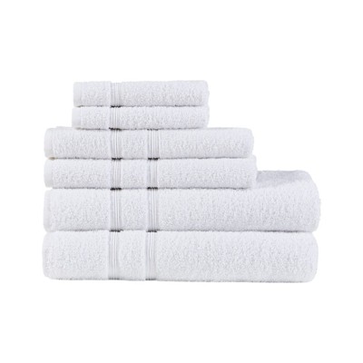 SEVOBAL Bath Towel and Washcloth Sets 6 Piece Turkish Cotton Towel Set with Anti-Microbial Treatment for Bathroom Use, White, 14.5"*9.8"*5.5"