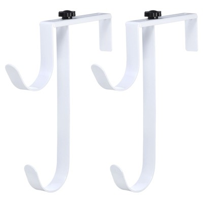 Unique Bargains Adjustable Double Fence Hooks Pool Pole for Hanging Pool Equipment 2 Pcs