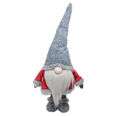 Northlight Bobbling Christmas Gnome with Metal Spring Frame - 23.25" - Red and Gray