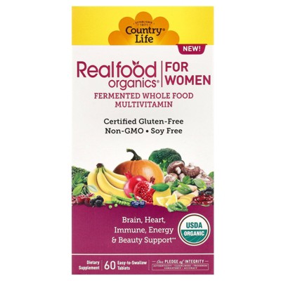 Country Life Realfood Organics, Multivitamin For Women, 60 Easy-to-Swallow Tablets