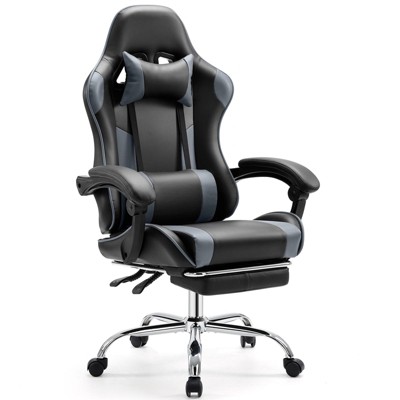 Okak Modern Home Office Computer Game Chair with Footrest & Lumbar Support,Adjustable Swivel Task Chair for Office,Study