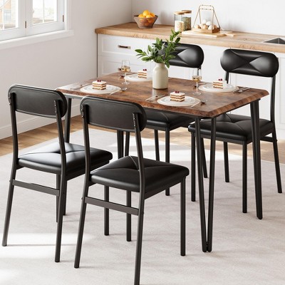 Dining Table for 4-Small Square Kitchen Dining Dinner Room Tables Set,Space Saving Wood Dinette Accent Furniture for Breakfast Nook