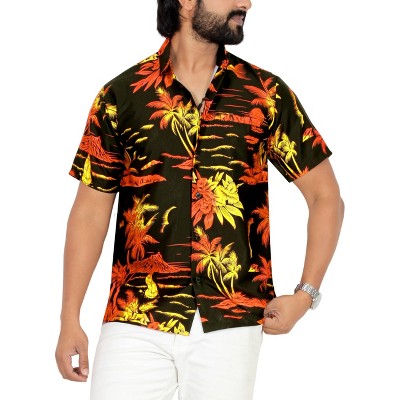 LA LEELA Men's Hawaiian Shirts Short Sleeve Button Down Shirt Mens Casual Shirts Holiday Tropical Beach Summer Party Shirts Funny
