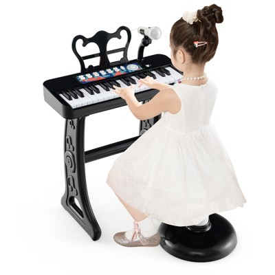 Costway 37-Key Kids Piano Keyboard Toy Musical Electronic Instrument with Stool Pink\Blue\Black