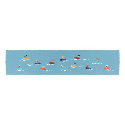 RightSide Designs Hang Loose Surfer Embroidered Table Runner