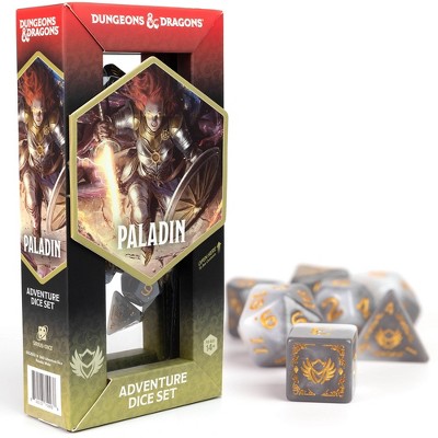 Dungeons & Dragons D&D Adventure Dice: Paladin - White & Grey, 14pc RPG Die Set