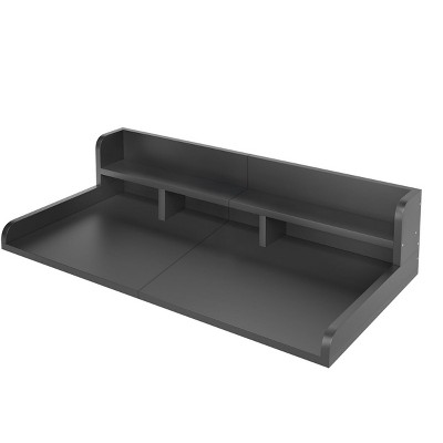 SEVOBAL Utility Storage Shelves Washer Dryer Countertop Woodgrain MDF Extra Divider Anti-Slip Edge for Laundry Room Detergent, Black, 54"*27.5"*12"