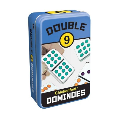 University Games Double 9 Chickenfoot Dominoes Board Game: Educational Party Game for 1-8 Players, Includes Storage Tin