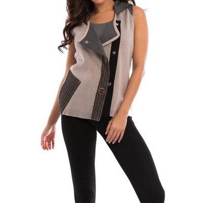 Women's Cross Stitch Hooded Vest - ANGEL