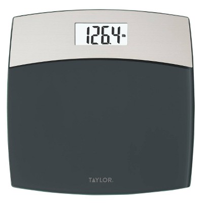Taylor Glass Digital Bathroom Scale with Brushed Stainless Steel 