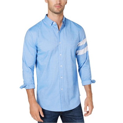 Club Room Mens Striped Sleeve Button Up Shirt