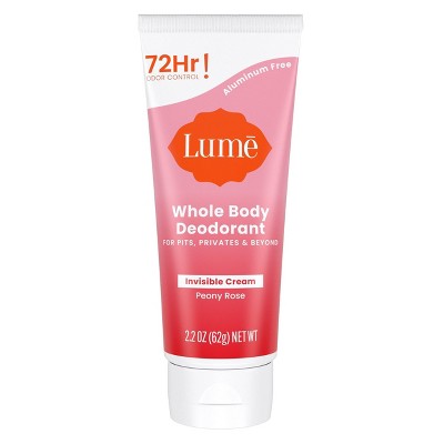 Lume Whole Body Women's Invisible Cream Tube Deodorant Peony Rose Scent - Aluminum-Free 2.2oz