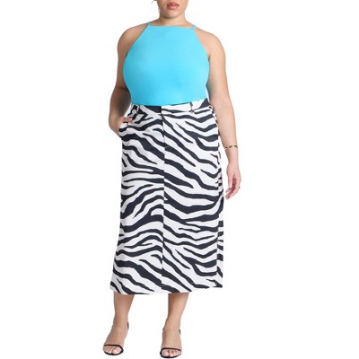 ELOQUII Printed Midi Skirt