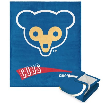 MLB Chicago Cubs Cooperstown Collection Throwback Silk Touch Throw Blanket 50 x 60 Inches