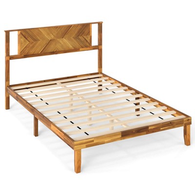 Costway Twin/Full/Queen Size Bed Frame with Headboard Under-Bed Space No Box Spring Needed