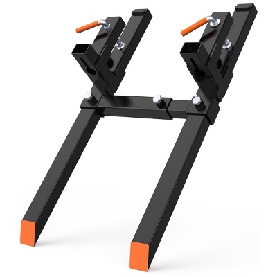 CuisinSmart Tractor Pallet Forks, Clamp On Pallet Forks with Adjustable Stabilizer Bar, Heavy Duty Tractor Bucket Forks for Skid Steer Tractor