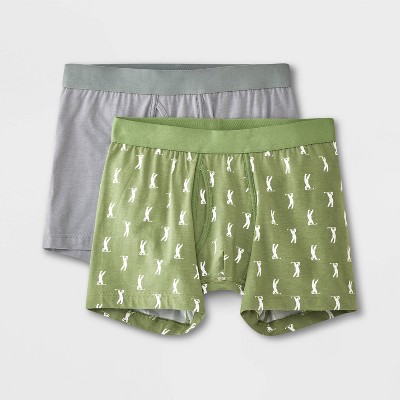 Men's Golfer Print Boxer Briefs 2pk - Goodfellow & Co™ Green