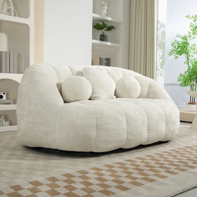 MAYEERTY Bean Bag Sofa Chenille with High Back for Indoor Outdoor Lounging