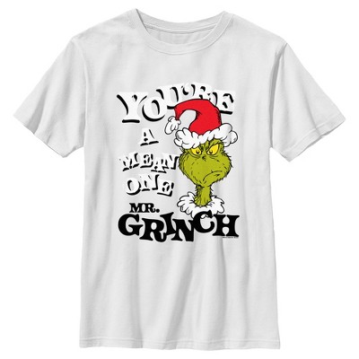 Boy's Dr. Seuss Christmas Grinch You're a Mean One Portrait T-Shirt