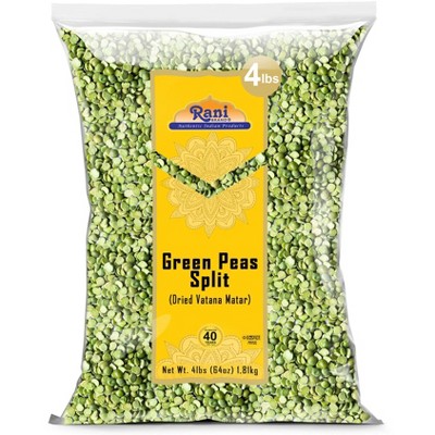 Green Peas Split Dried (Vatana, Matar) - 64oz (4lbs) 1.81kg - Rani Brand Authentic Indian Products
