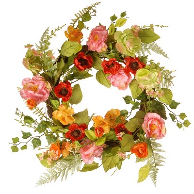 22" Artificial Spring Flower Wreath - National Tree Company