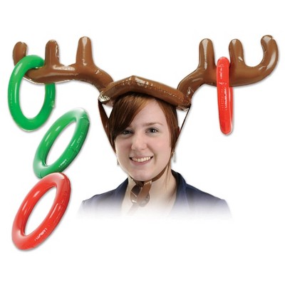 Beistle Inflatable Reindeer Ring Toss, 27" & 7¼", (1/Pkg) Multicolored