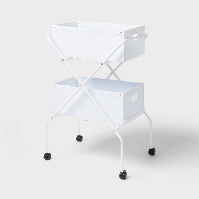 2 Tier Collapsible Cart with Bins - Brightroom™