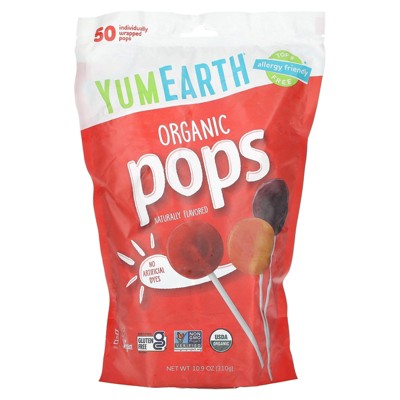 YumEarth Organic Pops, Assorted Flavors, 50 Pops, 10.9 oz (310 g)