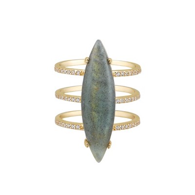 Adornia 14k Gold Vermeil Labradorite Marquis Ring