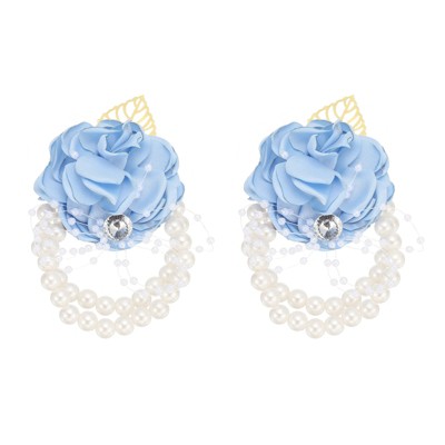 Unique Bargains Wristlet Packing List Artificial Flowers for Wedding Party 2 Pcs