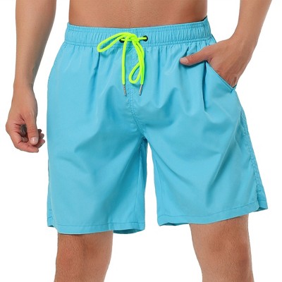 Lars Amadeus Men's Solid Beach Shorts Drawstring Surfing Mesh Lining Swimwear Board Shorts