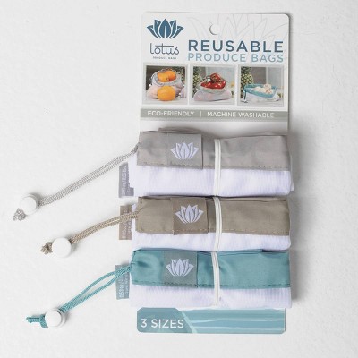 Lotus Reusable Earthtone Produce Bags - 3ct