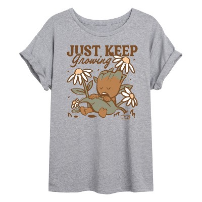 Women's - Marvel - Guardians of the Galaxy Groot Keep Growing Oversized Graphic T-Shirt