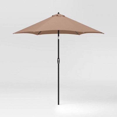 9' Round Outdoor Patio Market Umbrella with Black Pole - Room Essentials™