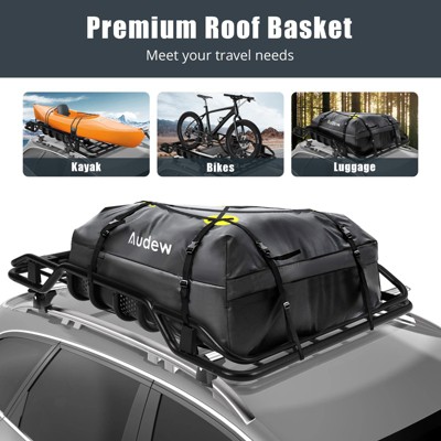 Roof Rack Basket, 50 x 43.3 Inch Heavy Duty Car Carriers Rooftop Basket, 165Lbs Capacity Cargo Rack for SUV Truck Cars