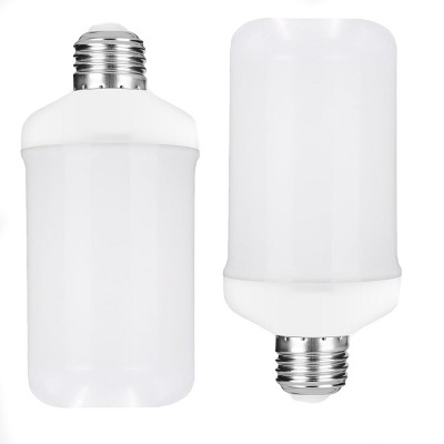 Itopfox LED Flame Light Bulbs, Upgraded 4 Modes Fire Light with Upside Down Effect, E26 Base Flickering Bulb for Halloween, Christmas, etc. 2 Pack